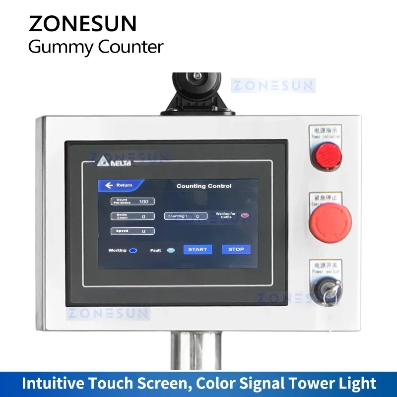 Zonesun Macchina riempitrice per conteggio gommoso Macchina per contare caramelle Attrezzatura per erogazione di caramelle ZS-SLJ8