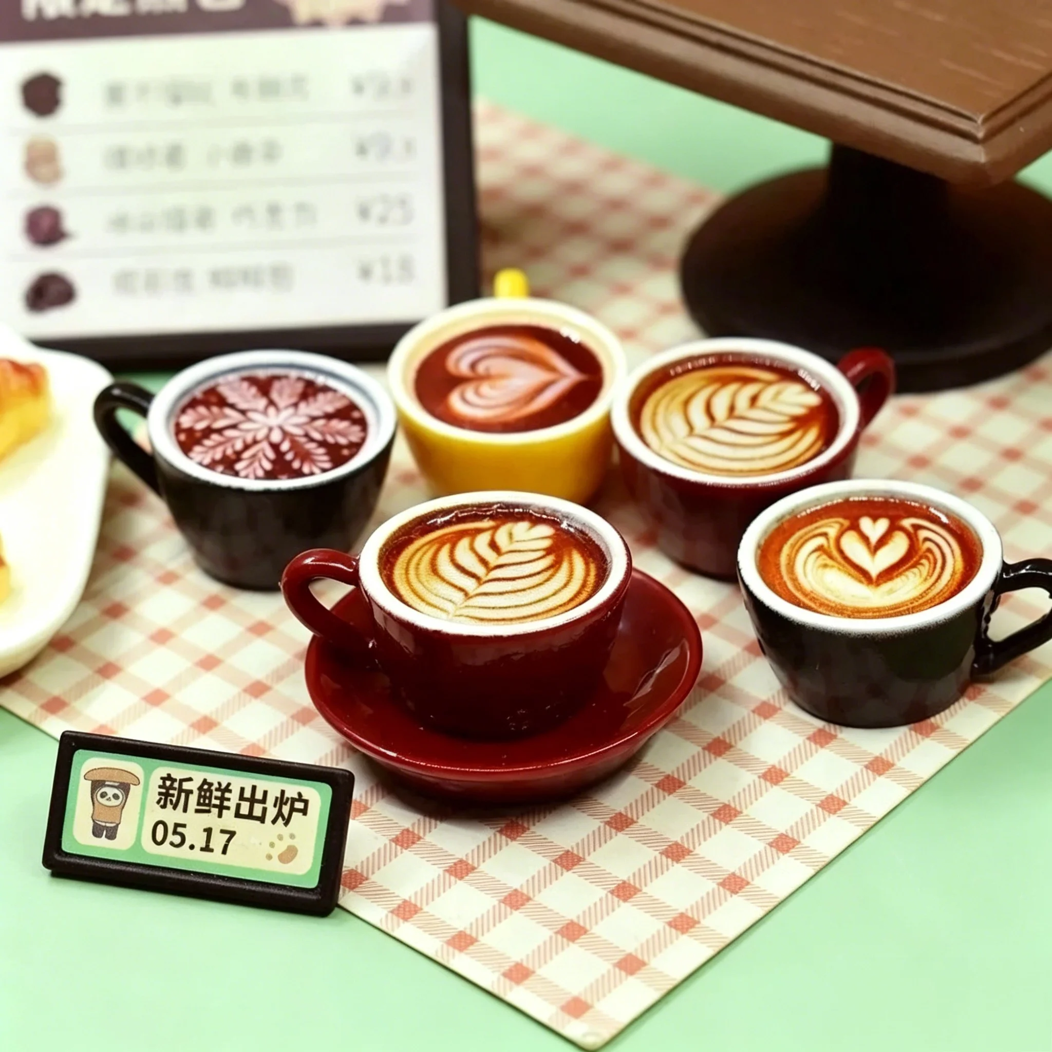 8 Stück 1/6 Maßstab Miniatur-Puppenhaus Latte-Kaffeetassen Mini-Becher Modellspielzeug