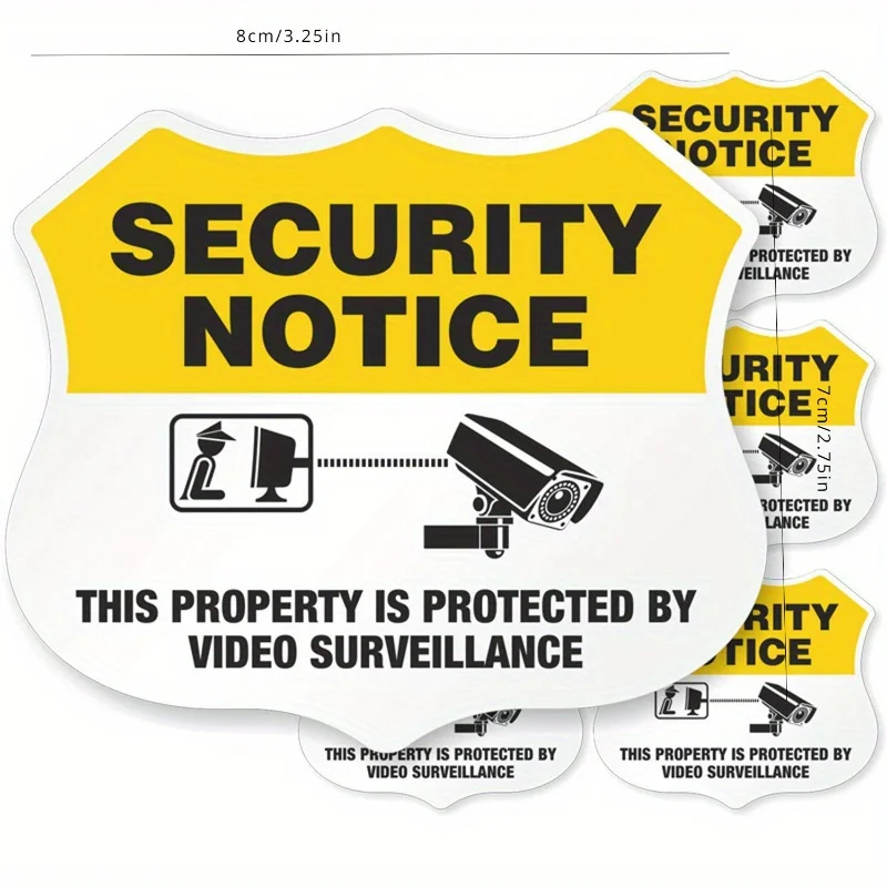 6 قطع من ملصقات الأمان عالية الوضوح لأنظمة المراقبة والإنذار لمدة 24/7 - شارات حائط متينة وسهلة التركيب لتعزيز المنزل #3