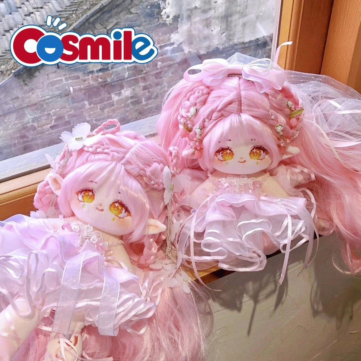 Cosmile-Lolita rosa suave peruca de seda para meninas, brinquedo do corpo da boneca, roupas Cosplay, acessórios Anime, PDD bonito, 20cm, 28cm