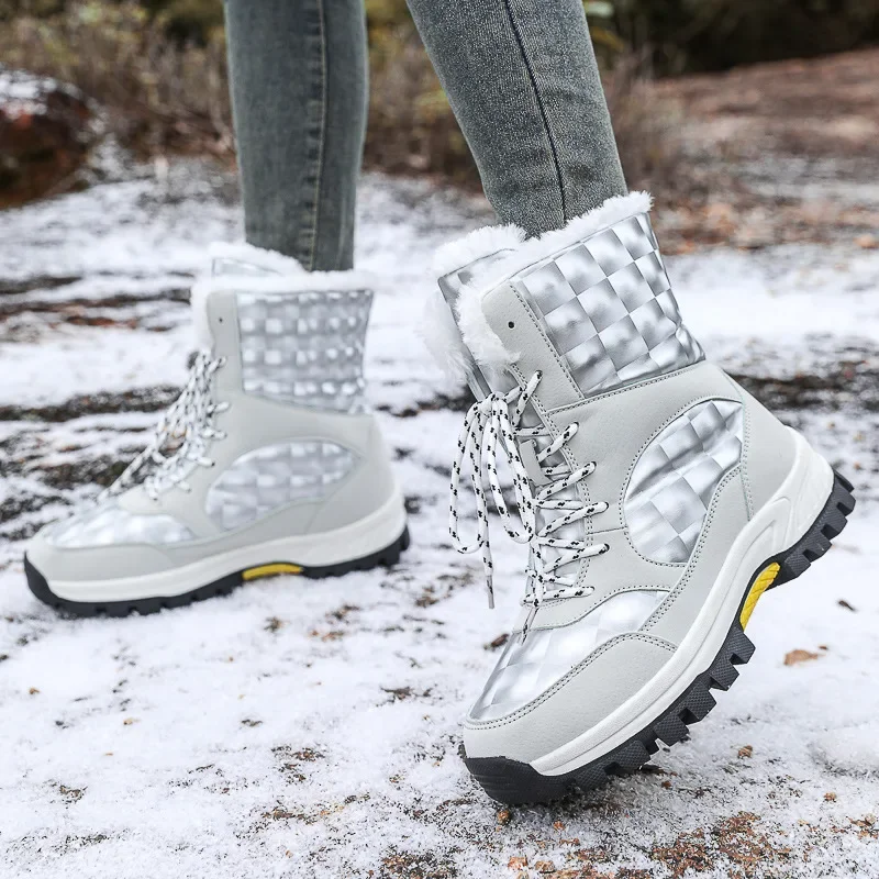 

Winter Women Boots Plush Snow Boots Outdoor Non-slip Sneakers Female Warm Boots Fashion Casual Designer Shoes Size 36-42
