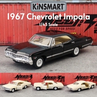 KiNSMART Toy Car Model 1/43 Chevrolet Impala 1967 Classical Diecast Miniature Pull Back Vehicle Collection Gift For Kid Boy