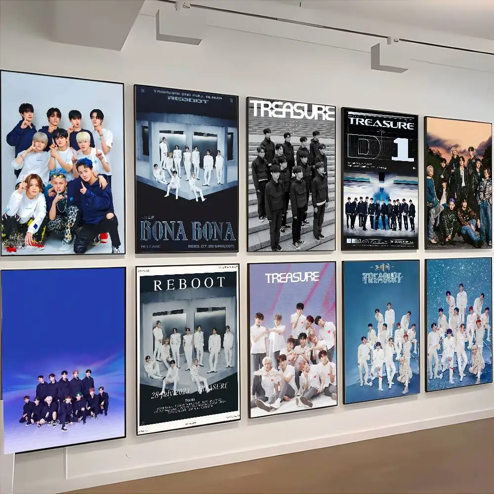 ملصق Kpop GROUP T-TREASURE عالي الدقة جدار لاصق مقاوم للماء لغرفة المعيشة المنزلية وغرفة النوم والديكور الجمالي