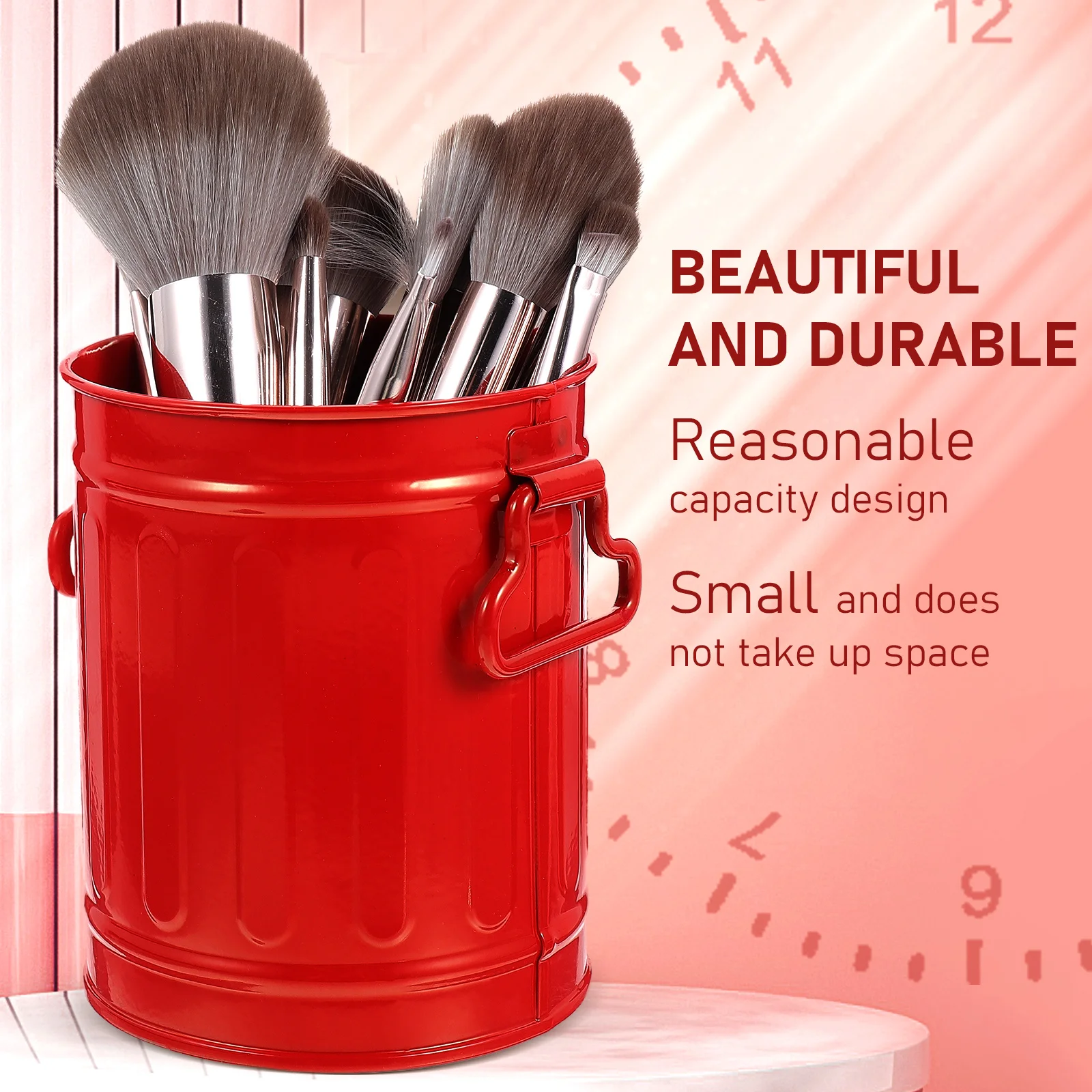 

1pc Creative Trash Can Iron Desktop Organizer For Home Office Bedroom Stationery Storage Holder Pen Pencil Container Garbage