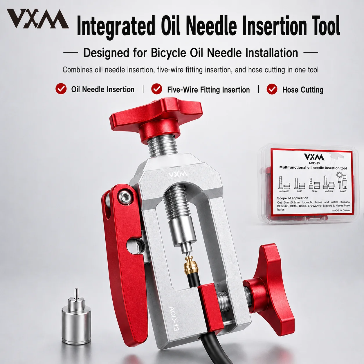 2 in 1 Bike Hydraulic Disc Brake Oil Needle Tools Driver Hose Cutter Cable Pliers Olive Connector Insert BH59 BH90 Install Press