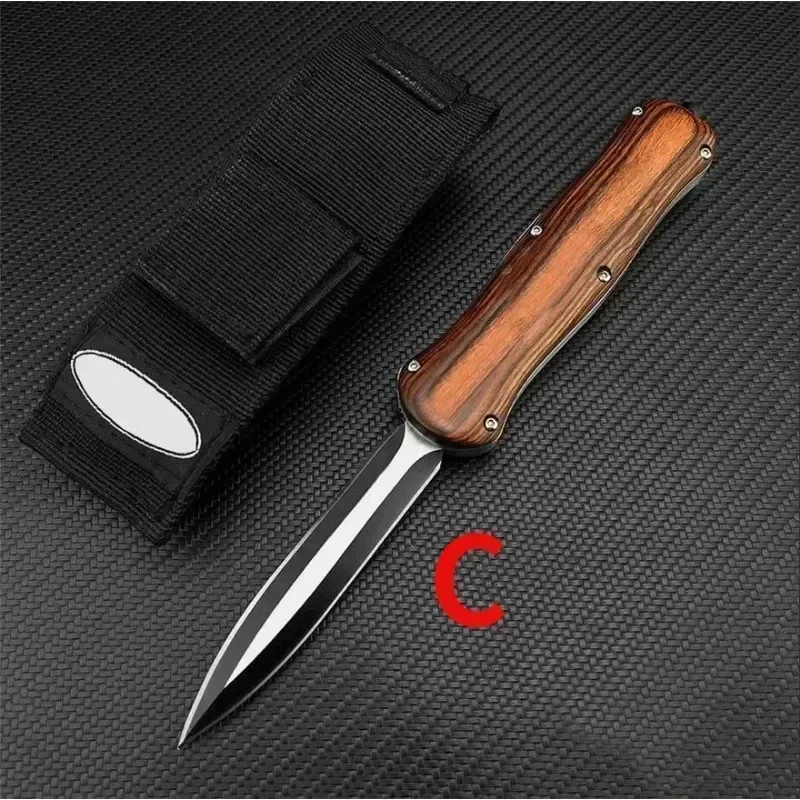 BM 3300 Infidel BM A016 Quick Opening Pocket Knife D2 Blade Wood Handle Hunting Camping Self Defense EDC Multitool Tools Gift