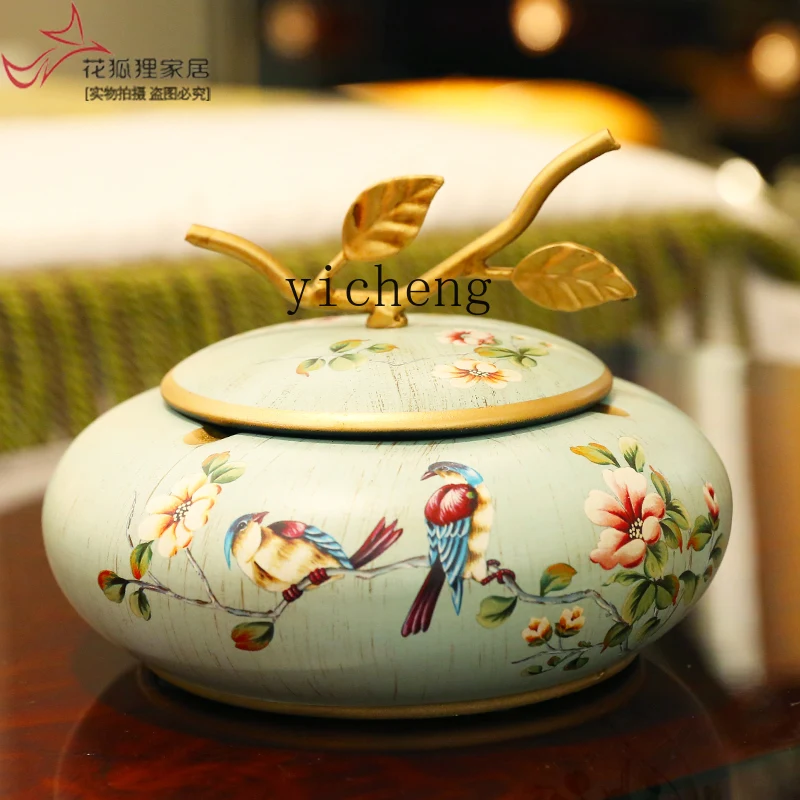 

LSL American Style Home Creative Personality Ceramic European Style Living Room Vintage Storage Box