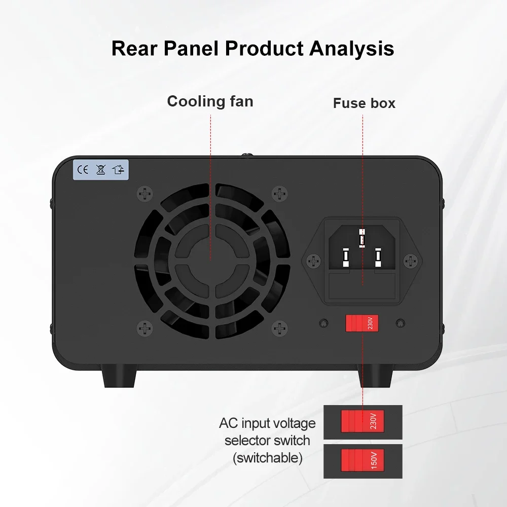 Imagem -05 - Wanptek Fonte de Alimentação dc Ajustável Interruptor Regulador de Tensão Banco de Laboratório Estabilizado 30v 60v 5a 120v