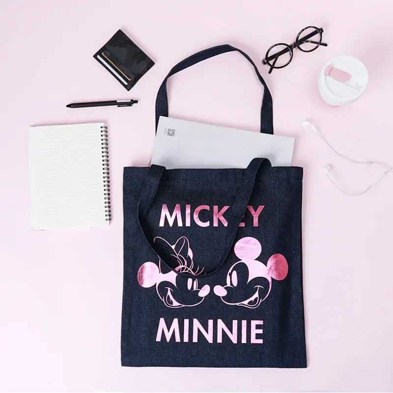 Disney Purses and Handbags Mickey Tote Bags for Women Shoulder Bag Canvas Anime Case Cute Wallet Fashionable Shopping Pouch