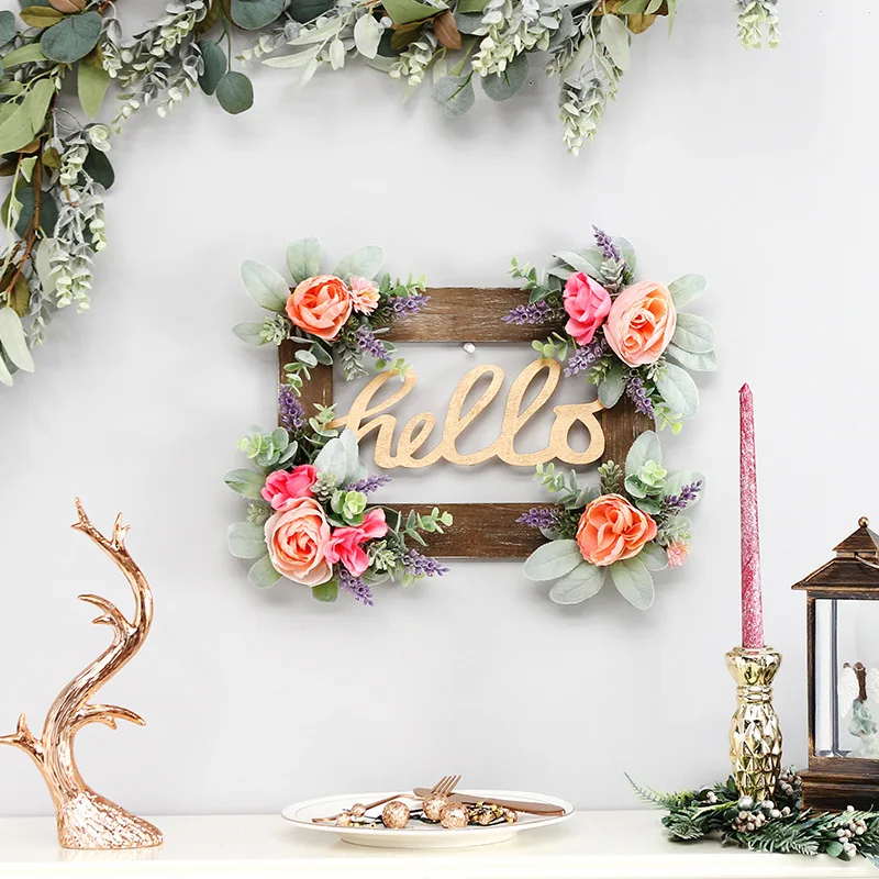 

Simulated Flower Frame Artificial Flower Wreath Decoration for Hotel, Shopping Mall, Home Decoration Hanging Decorations