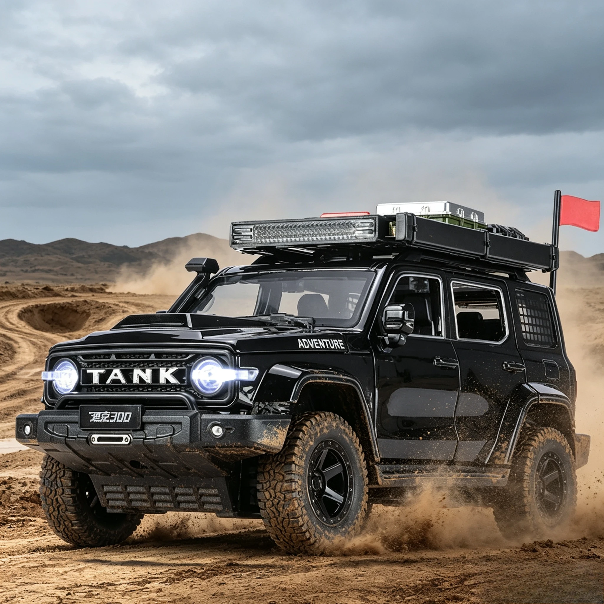 1:24 TANK 300 Modified Version Of Off-road Vehicle Alloy Car Diecast Model Simulation Collect Model Mini Scene Layout