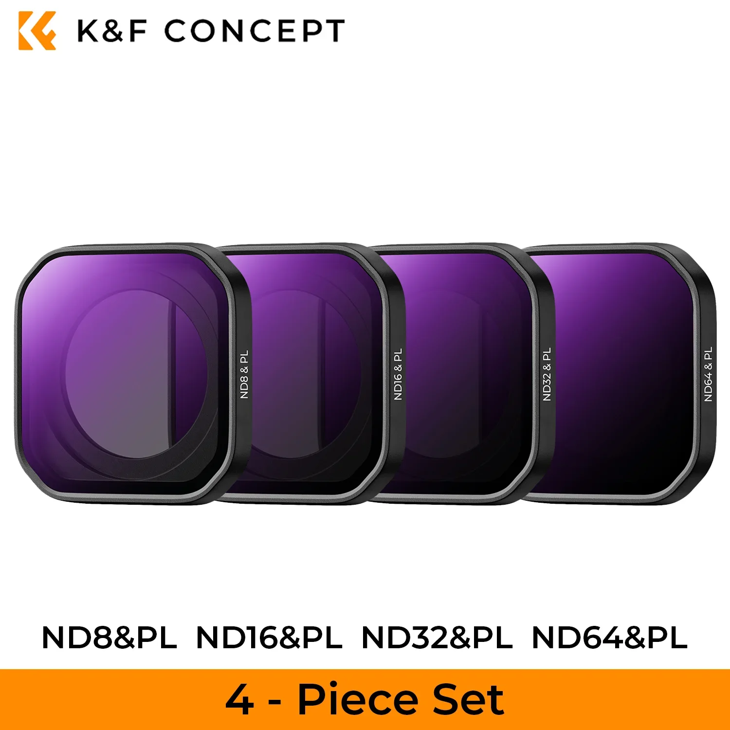 K&F CONCEPT Op te schroeven filterset Polariserend filter PL ND8 ND16 ND32 ND64 ND128 voor Insta360 Ace Pro 2 Neutrale dichtheid