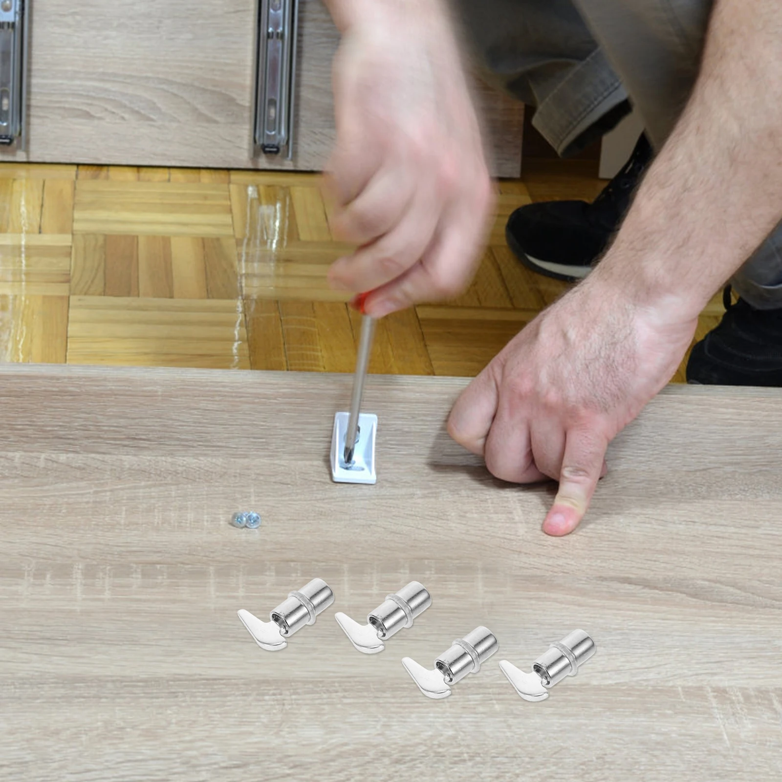 

10Pcs Shelf Pegs for Cabinets Metal Wall Mounted Storage Shelves Adjustable Shelf Brackets and Rails Steel Support Clips Heavy