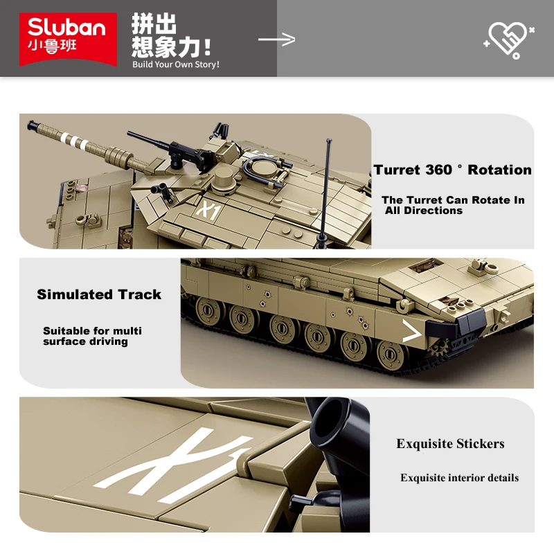 New 814PCS WW2 Military Remote Control MK4 RC Tank  Building Blocks Model Soldier Weapon Sticker Gift Bricks Kids Toys For Boys