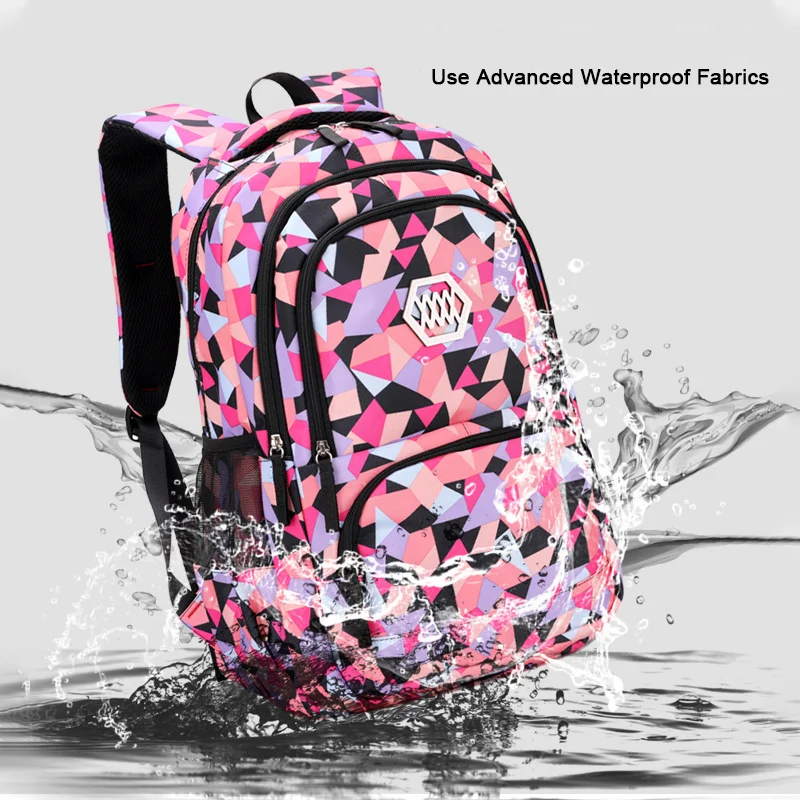 School Bags For Girls Big Capacity Waterproof Nylon Children Book Bags Kids Lightweight Backpacks Lunch Box Bags Mochila