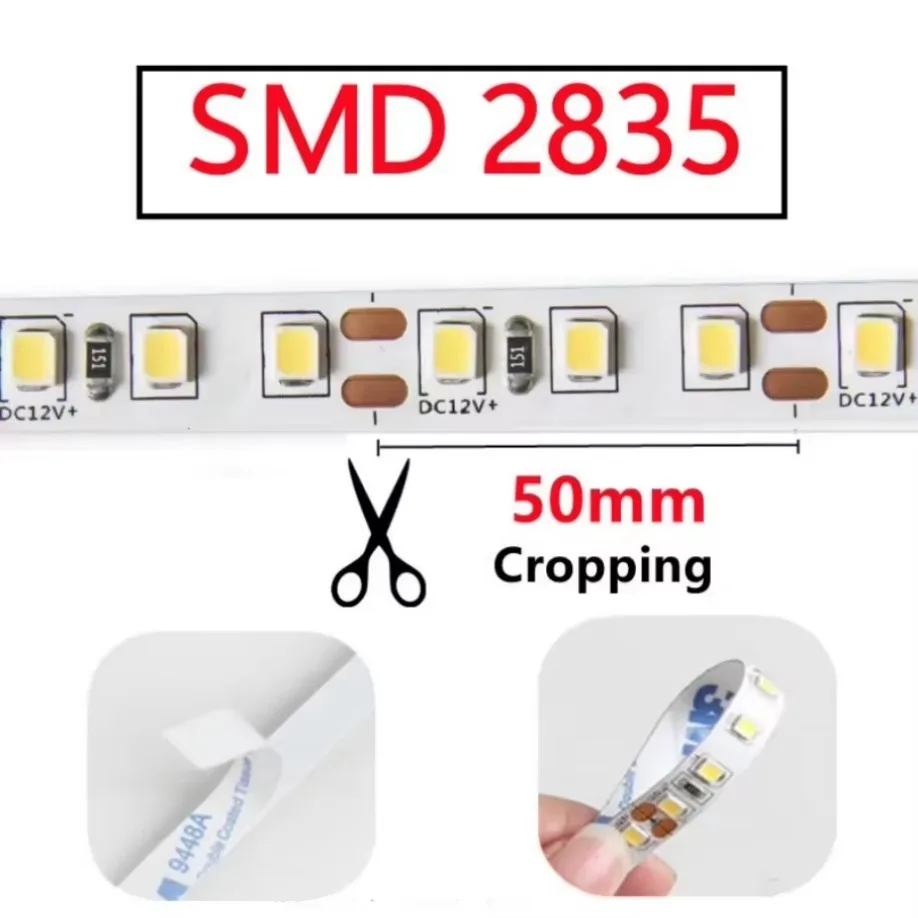 60LEDs/m DC12V Home Light Strip 2835 LED Strip Home Decor Red Blue Green Yellow Pink Warm White Flexible Cuttable Soft Lamp Bar