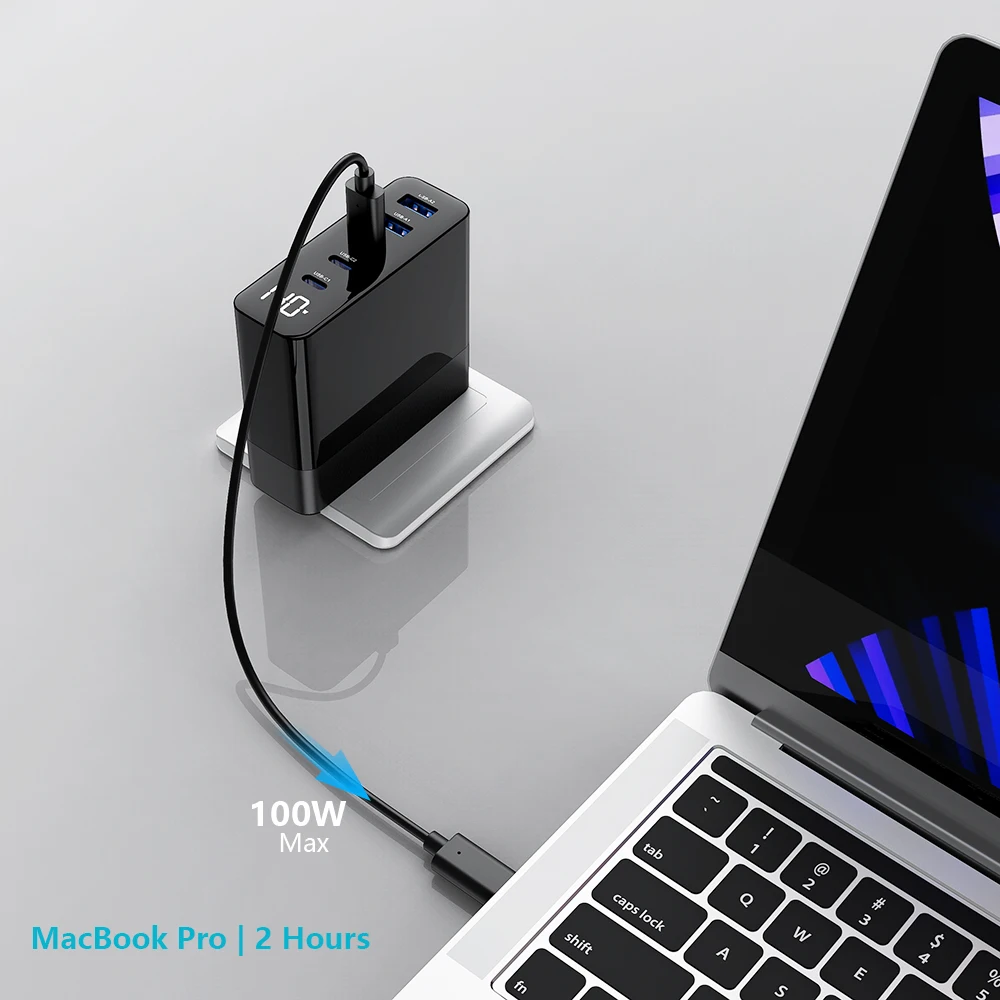 UHOMEBUY 140W USB C Wall Charger with LED Display, 5-Port GaN USB Fast Charger for MacBook Pro/Air iPad iPhone 15 Laptops Pixel