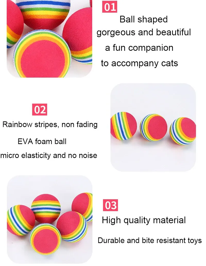 Cat Toy Balls Interactive for Indoor Cats Best Kitten Favorite Gift Soft Foam Ball Chase Quiet Playing Cats Stuff Supplie