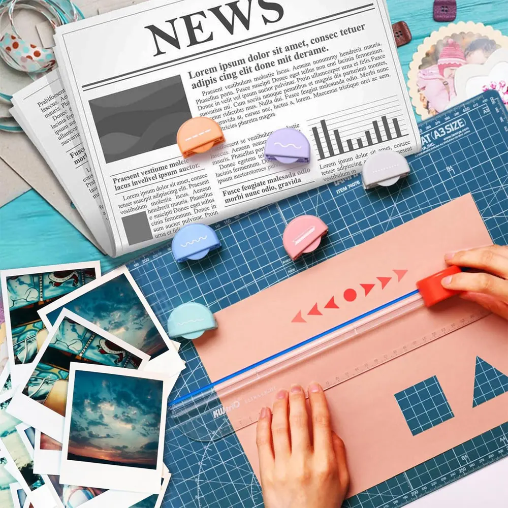 DIY Hand Tool Cutting Head DIY Decorative Paper Trimmer Circular Cutting Head Multi-Function Multi-Shape Paper Cutting Tool