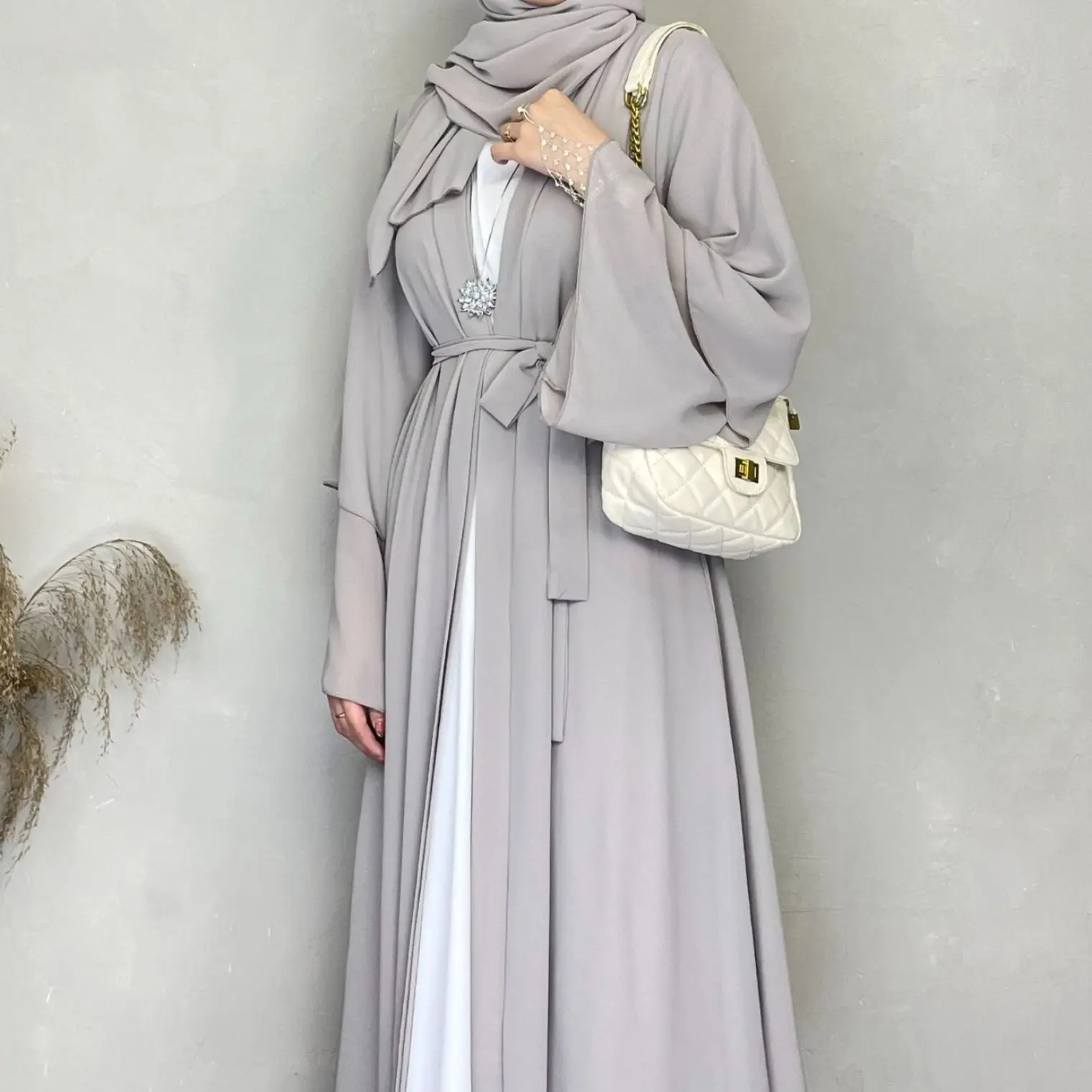 Chiffon Open Abaya Dubai Turkey Kaftan Muslim Cardigan Abayas Simple Dresses for Women Casual Robe Solid Caftan Islam Clothing