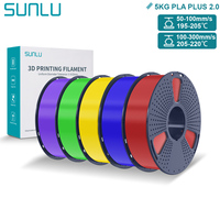 SUNLU 5KG PLA PLUS 2.0 3D Filament 1.75mm Upgrade PLA Plus Stronger Resilience Neatly Wound Multicolor for Most FDM 3D Printers