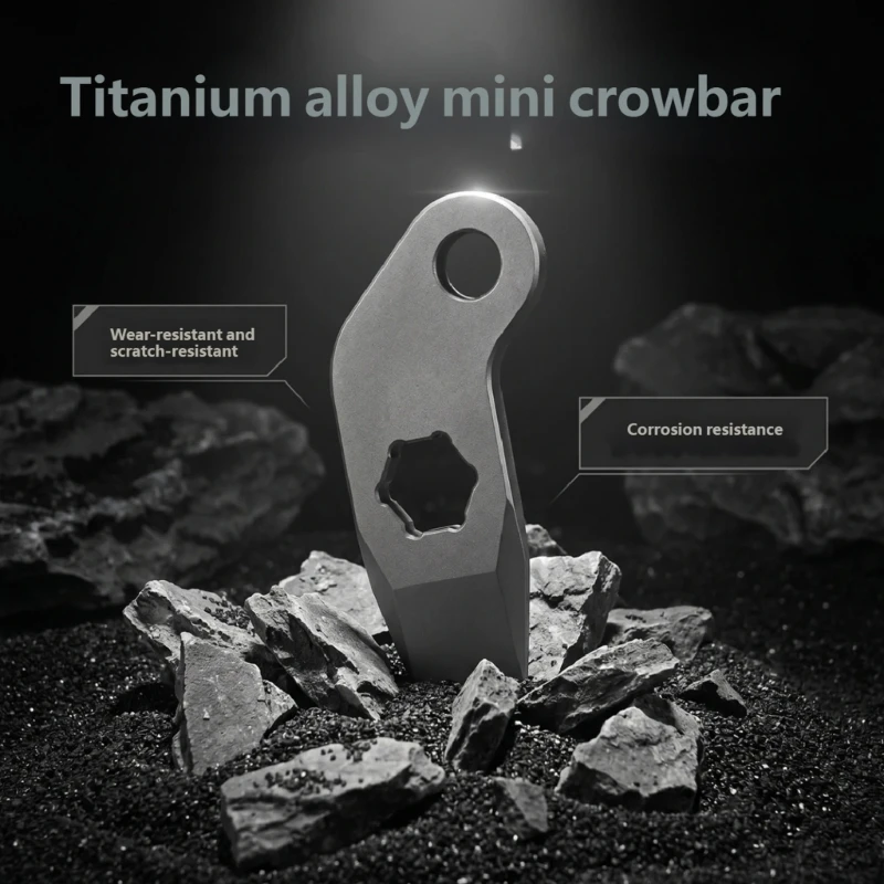 High Strength Metal Every Day Carry Multiple Tool Pocket Sized Pry Bar with Bottle Opener and Screwdriver Bit Portable Repair