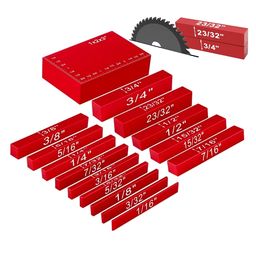 15Pcs Setup Blocks Height Gauge Set, Precision Aluminum Setup Bars for Router and Table Saw Accessories Woodworking Set Up