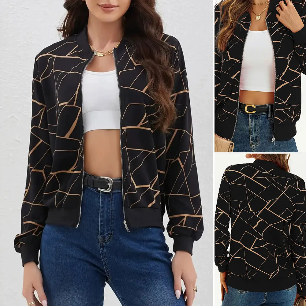 

MiaMuse Boutique женские легкие куртки осенние зрелые куртки на молнии с открытой передней полоской и манжетами с круглым вырезом повседневные куртки