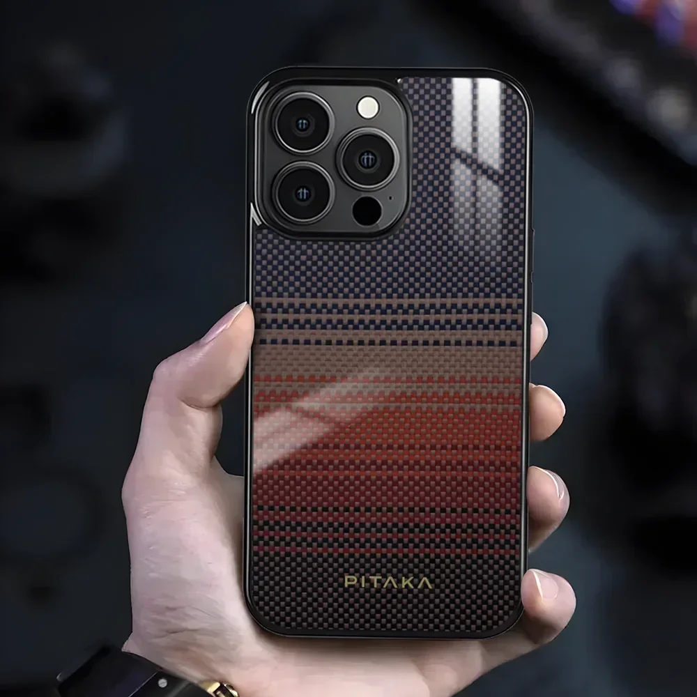 Funda de teléfono de fibra Kevlark Premium pita-ka para iPhone 16 15 14 13 12 11 Pro Max Plus Mini funda de carga inalámbrica Magsafe magnética