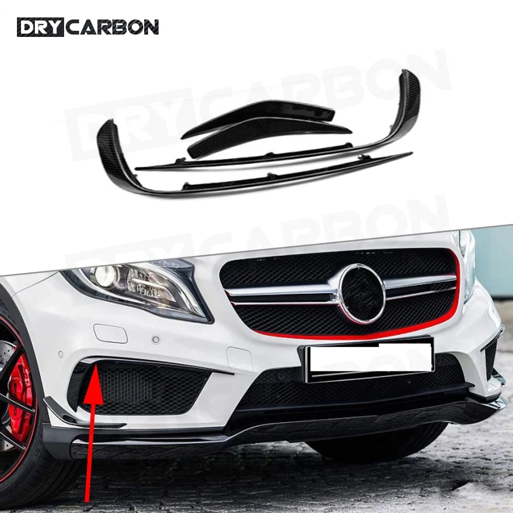 

Carbon Fiber Front Bumper Air Vent Cover Trims for Benz GLA Class X156 GLA200 GLA260 GLA45 2014-2017 ABS Fog lamp Fin Strips