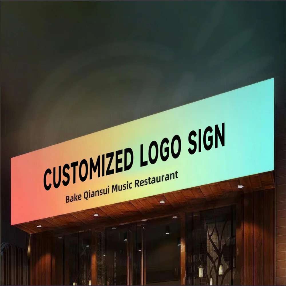 맞춤형 라이트 박스 간판 RGB 라이트 박스 라이브 방송실 장식용 조명 간판 비즈니스 광고용 라이트 박스