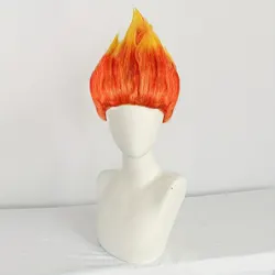 Flame Costume Synthetic Wig Pre-Styled Anger Fire Wig Two Tone Orange and Yellow Stylish Flame Wig Spiky Halloween