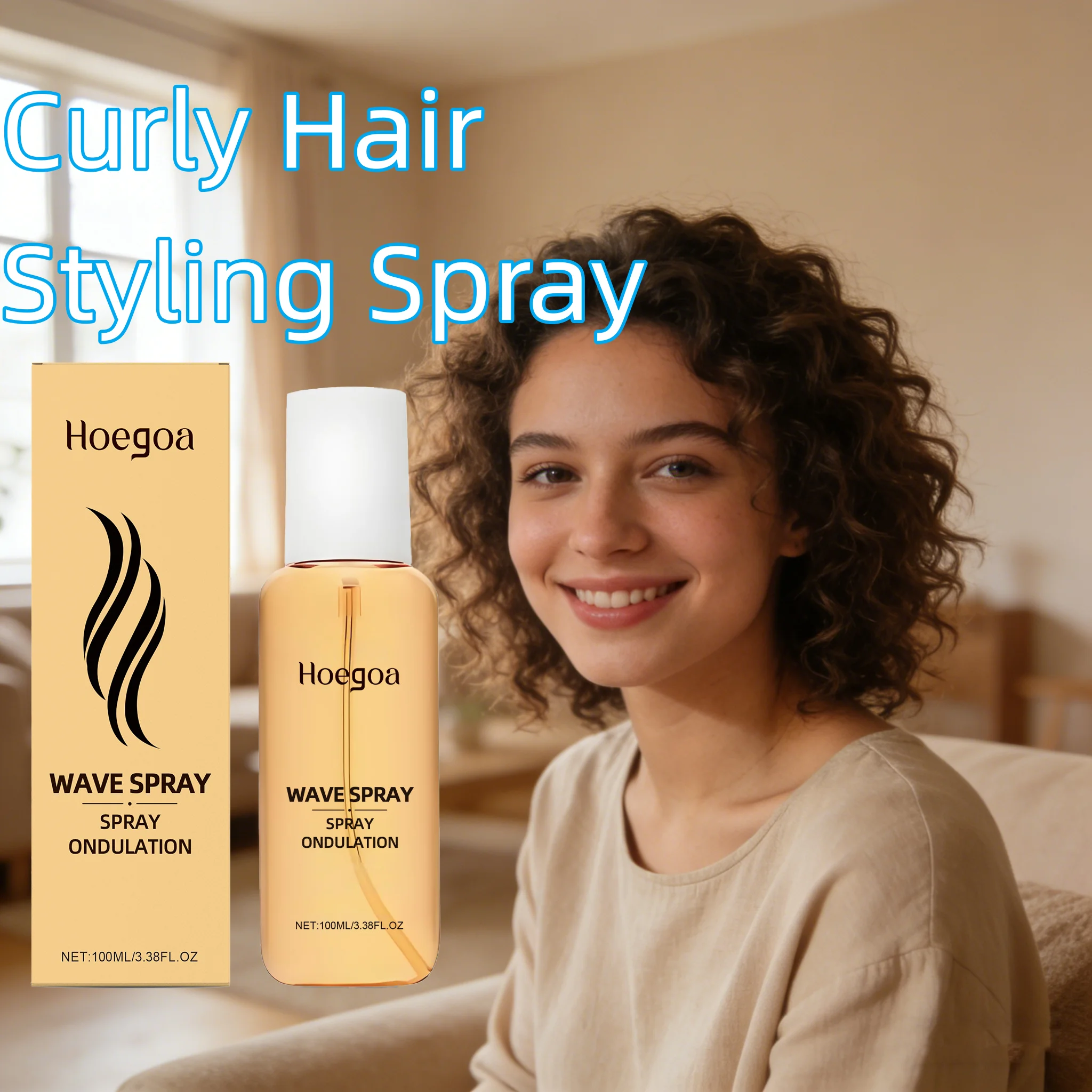 

HOEGOA Curly Hair Care Spray Nourishing Eliminate Frizz Repair Damage Lasting Fragrance Fluffy Enhance Texture Hair Sooth Spray