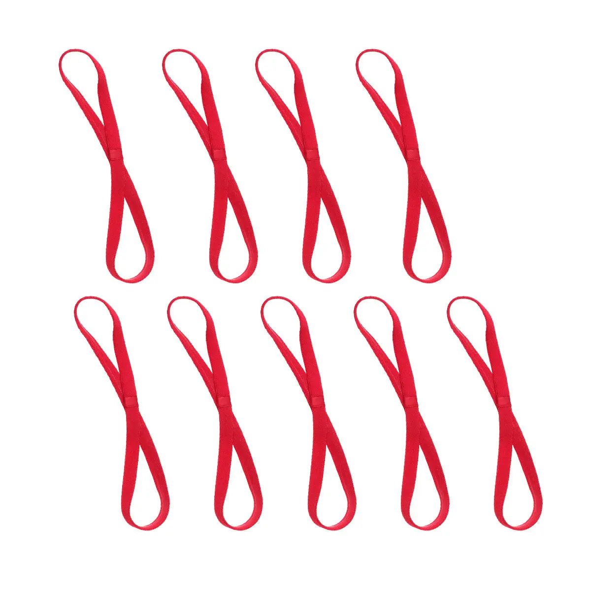 

Набор из 9 дышащих повязок для йоги, легких, нескользящих, для занятий спортом, бега, танцев, унисекс, красные