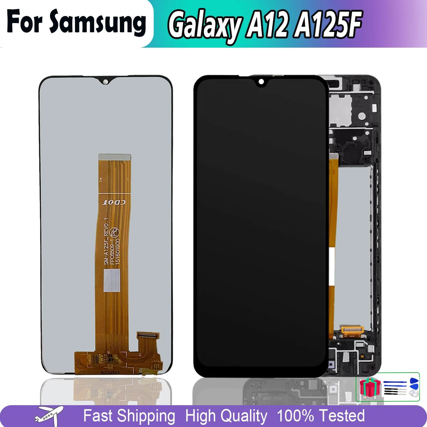 

ЖК-дисплей 6,5 дюйма для Samsung Galaxy A12 A125F A125F/DS, ЖК-дисплей с сенсорным экраном и дигитайзером в сборе, запасные части для ремонта