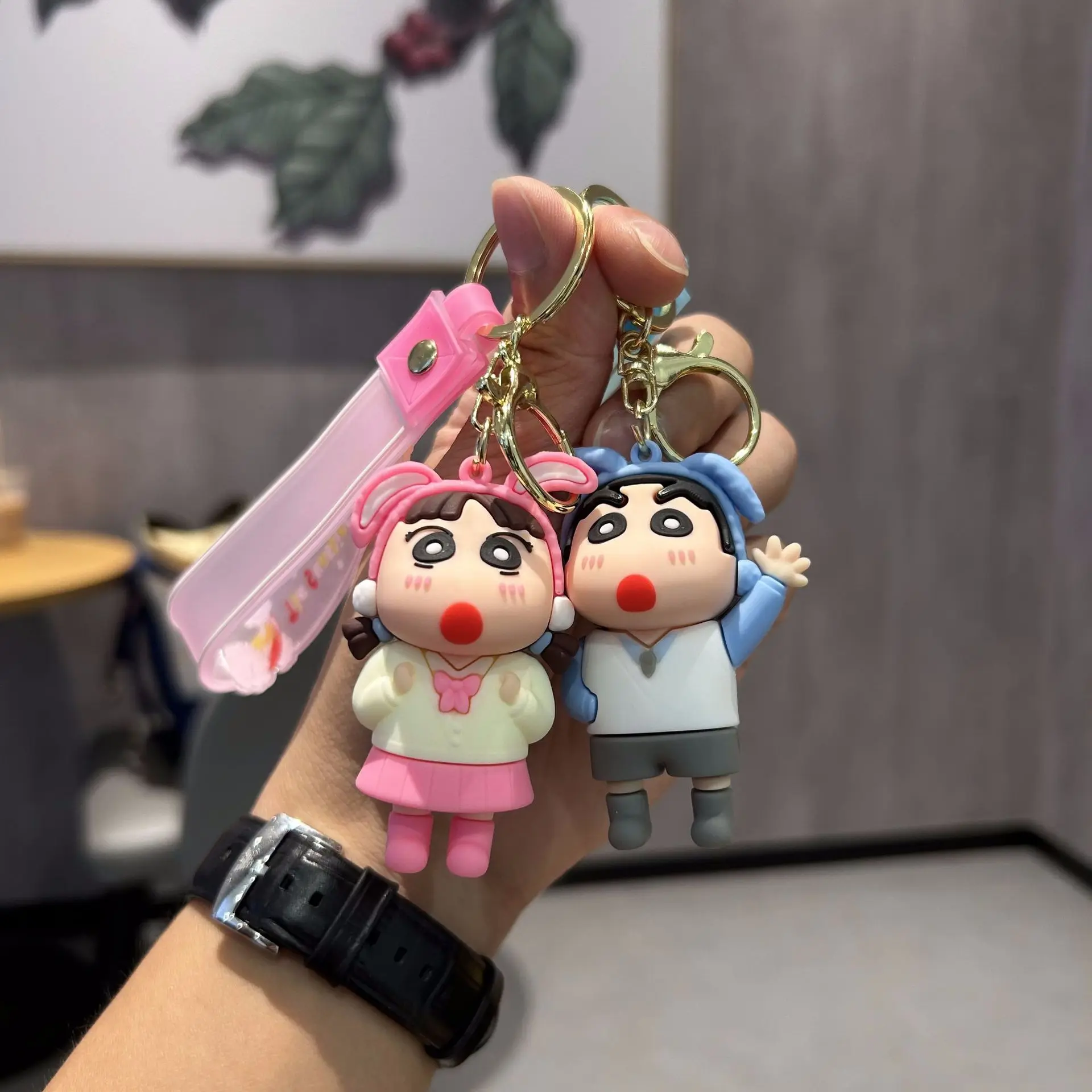 Fashion Shin-Chan Anime Figure Keychain Keyrings for Itabag Backpack Bags Pendant Accessories Shin-Chan Things Anime Toys Gifts