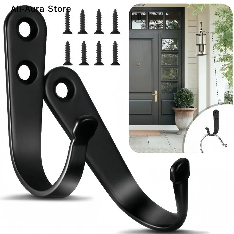 5/10 Pcs Heavy-Duty Iron Coat Hooks With Screws,Anti-Rust Wall Mounted For Home Office Industrial