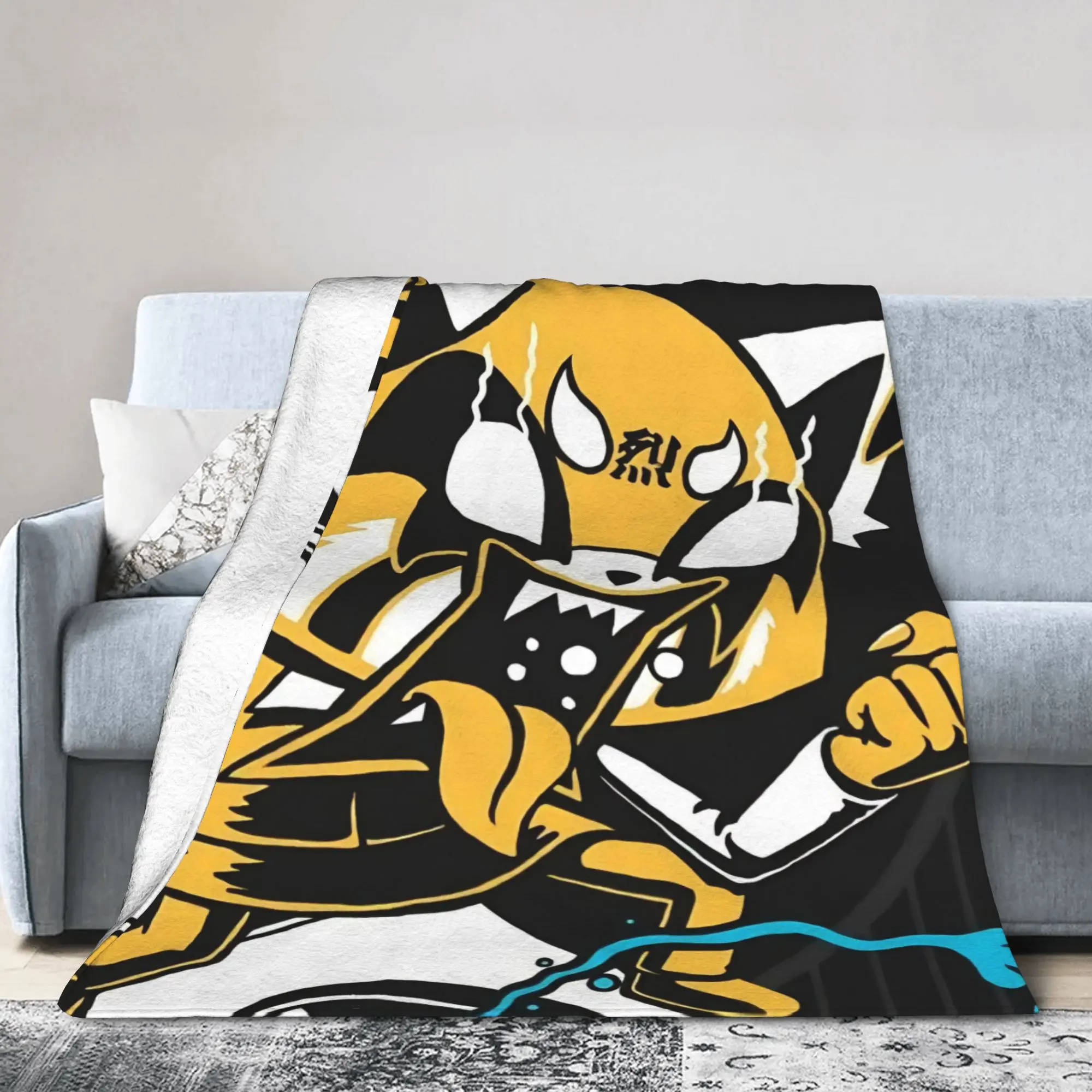 Aggretsuko Rage Blankets Retsuko Anime Fuzzy Funny Breathable Throw Blankets for Bedspread All Season