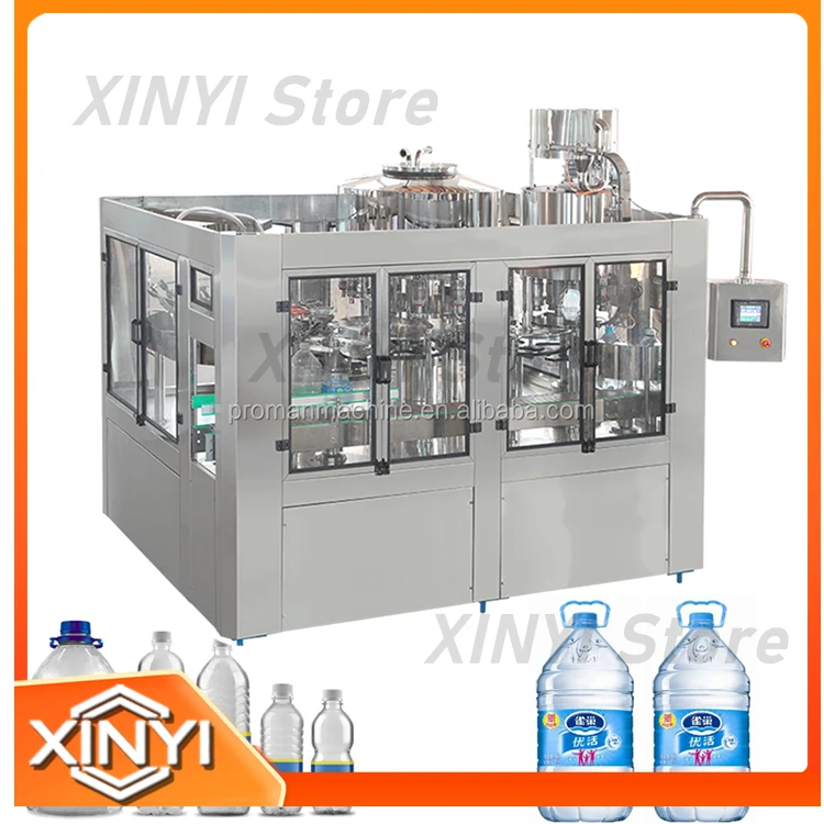Full Automatic Three in One Bottled Pure Mineral Water Cleaning Filling and Sealing Machine for Water Bottling Equipment