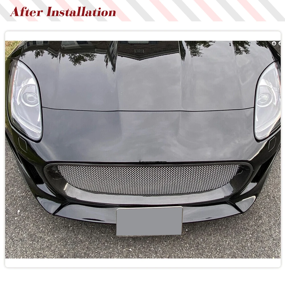 Front Grille Cover Replacement Tools Accessories Car Body Kit For Jaguar F-TYPE 2013 2014 2015 2016 2 Door Coupe Carbon Fiber