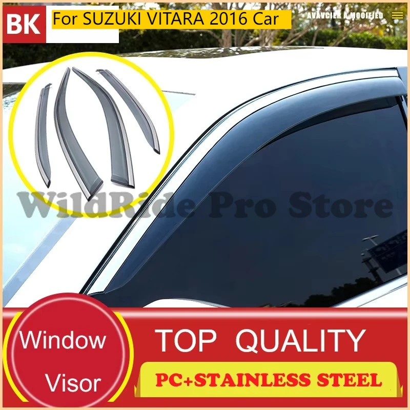

For SUZUKI VITARA 2016 Car Injection Window Deflectors Vent Visor High Quality with Stainless Steel