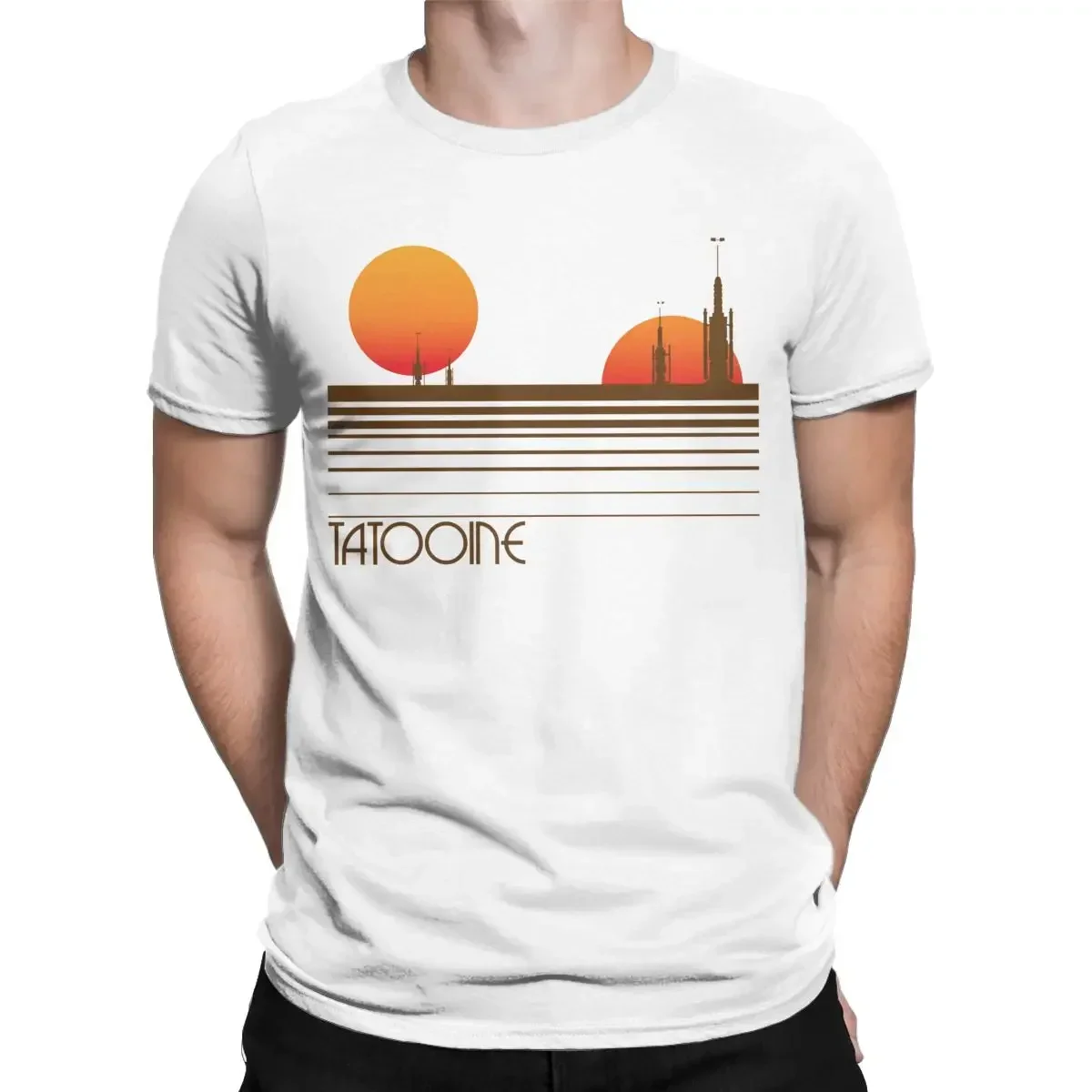 Visit Tatooine T Shirt for Men Pure Cotton Novelty T-Shirts O Neck Tees Short Sleeve Clothing Graphic Printed