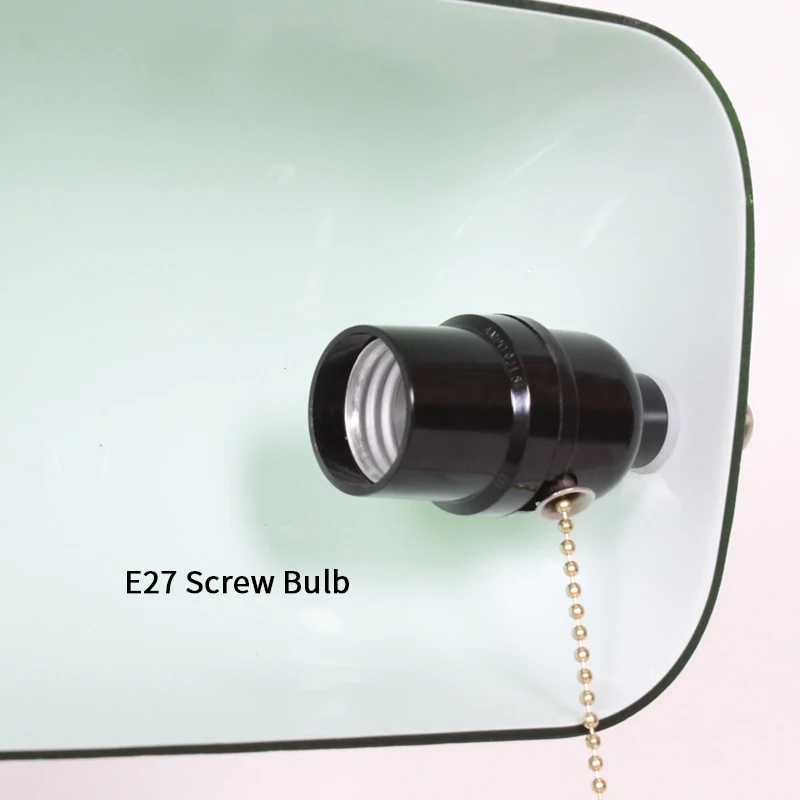 الأمريكية خمر الزجاج الأخضر الحديد قاعدة LED الجدول مصباح سستة التبديل مطعم غرفة نوم غرفة المعيشة دراسة E27 مكتب القراءة الخفيفة #6