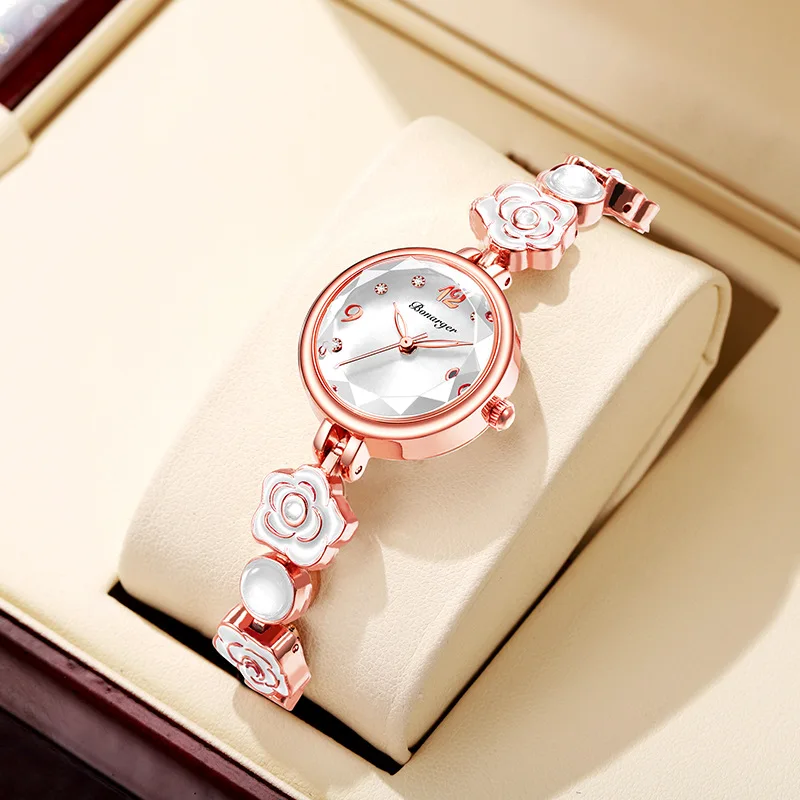 

Модные женские часы BONARGER с камелией, водонепроницаемые, нишевые, кварцевые, для платья, подарок, relogio feminino