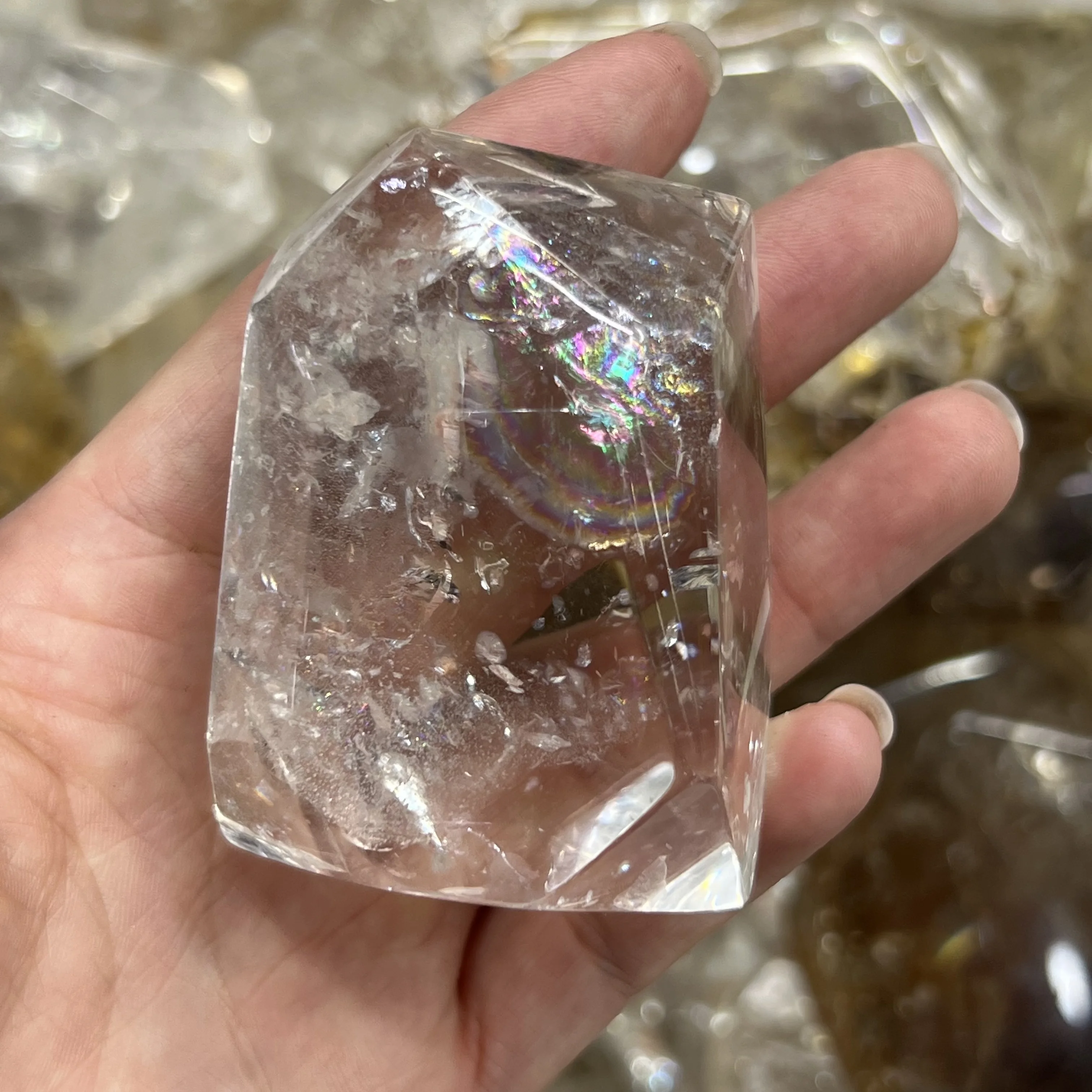 

Natural Free Shape Crystal Quartz Rainbow Ornament Home Decor Gift