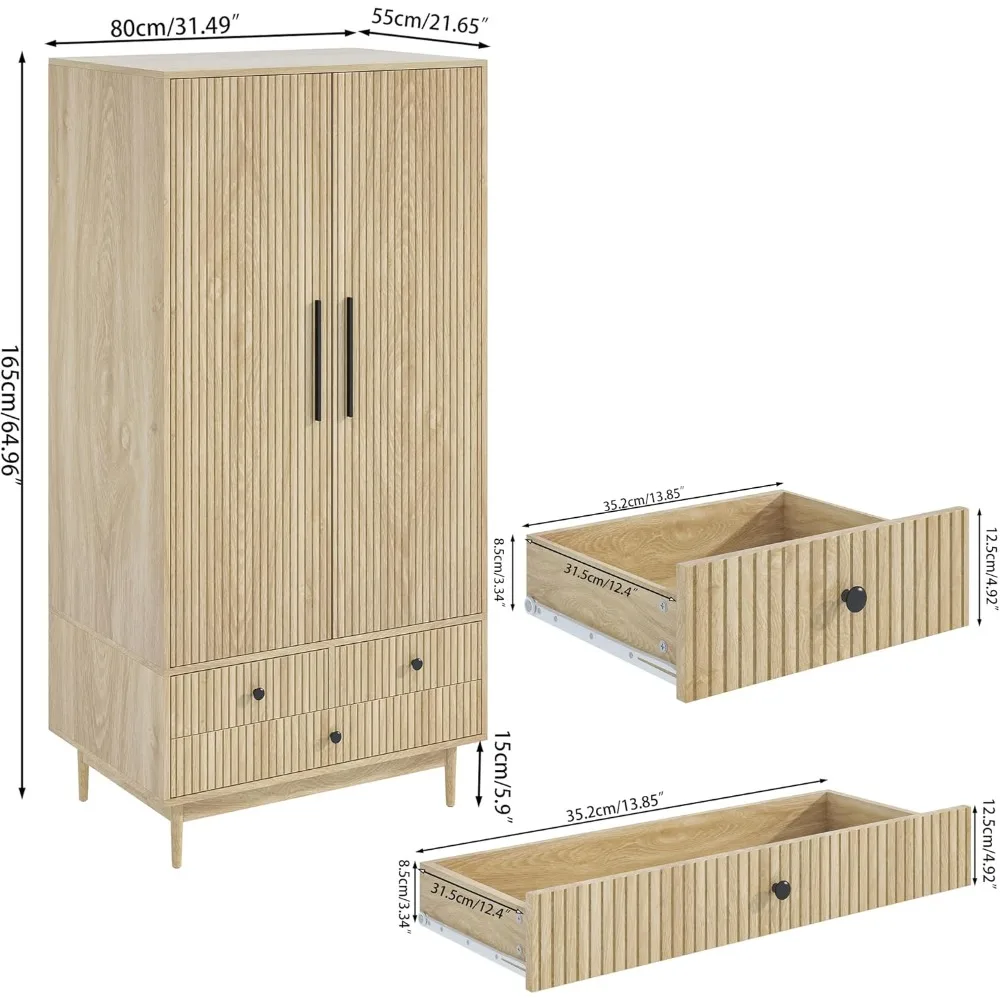 Wardrobe Wardrobe with 2 recessed doors, 64.96 