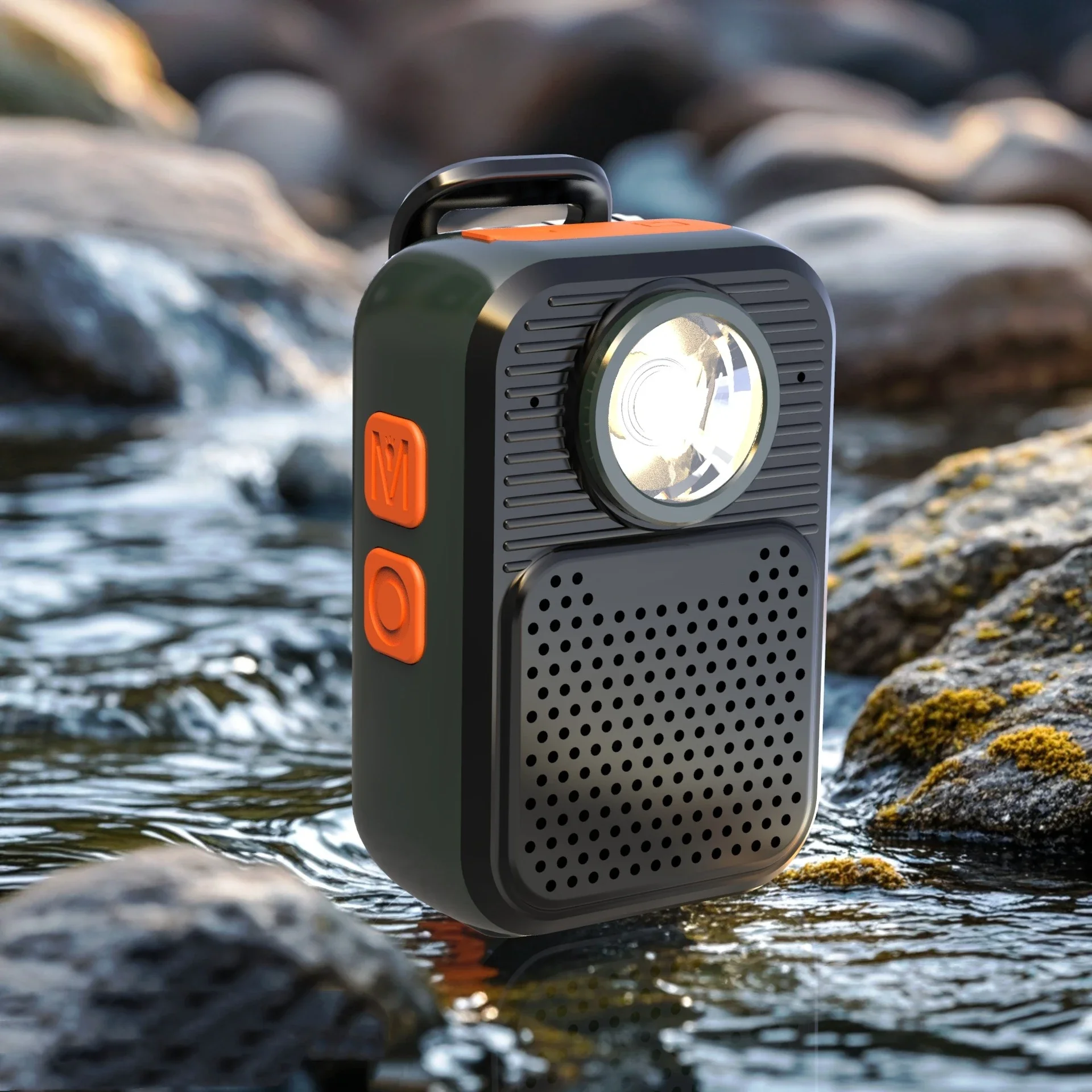 

НОВЫЙ портативный Bluetooth-динамик с защитой от воды IPX6, компактный, с креплением-клипсой, светодиодным фонариком и функцией громкой связи