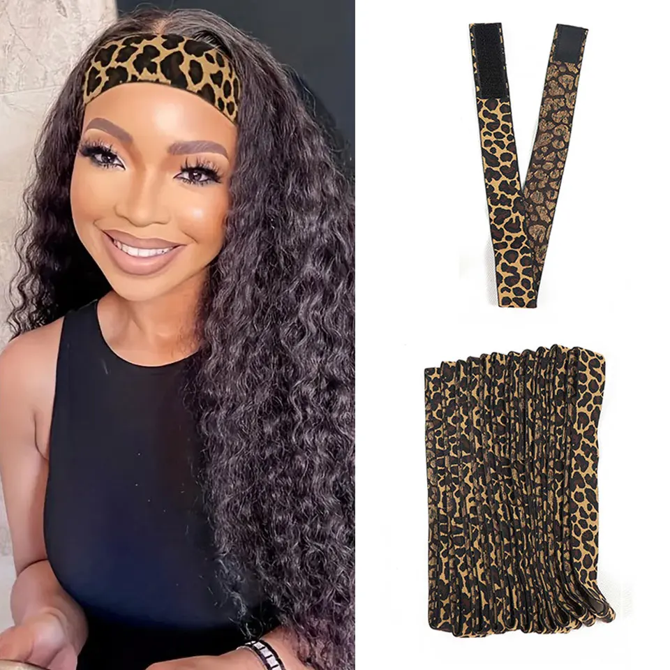 

2 шт. кружевные плавящие ленты для парика, регулируемая эластичная лента с леопардовым принтом для укладки края парика, розовая, черная лента для парика, эльстическая лента