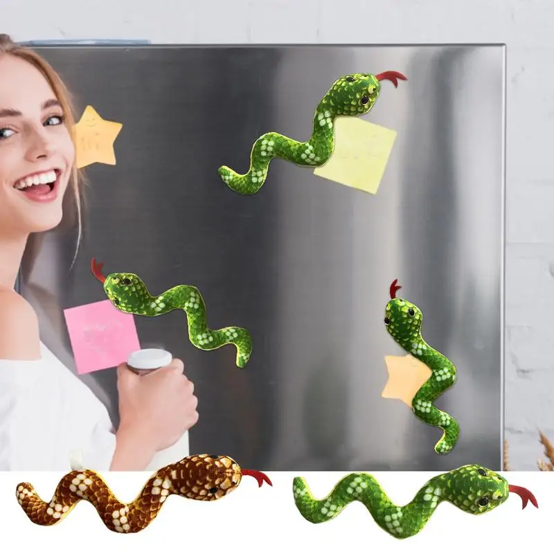 Niedliche magnetische Plüsch-Schlangen-Tier-Kühlschrankaufkleber 2025, Sternzeichen, Schlangenjahr, Plüschschlange, Kühlschrankmagnete, Heimdekoration