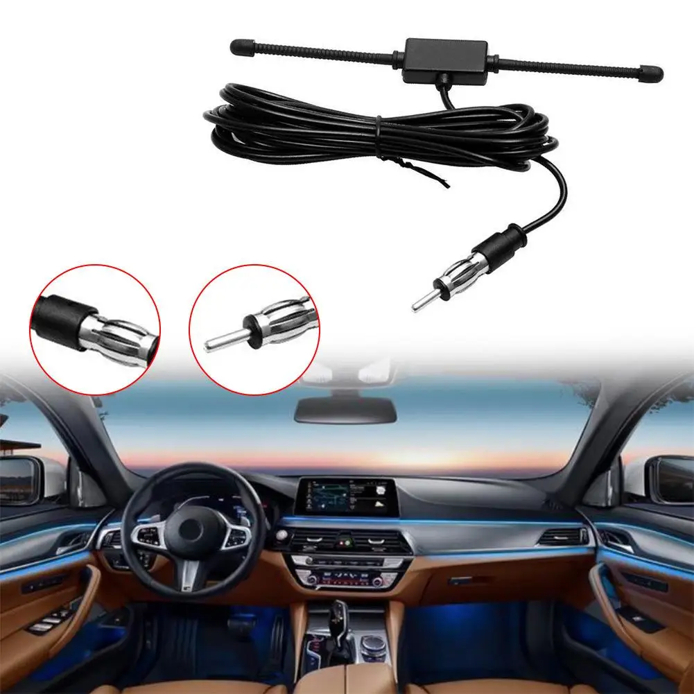 Universal Car Stereo AM FM Dipolo Antena Unidade Receptor, Antena de Rádio Sintonizador para Veículo, Caminhão, SUV, Conector Plug, P3F9